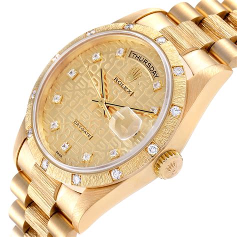 mens rolex 18k gold day-date president full diamond|Rolex presidential day date 40mm.